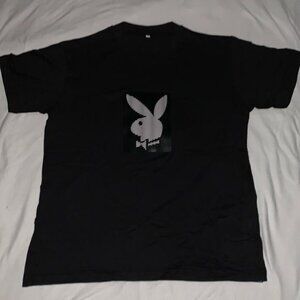 Playboy Womens Bunny EL Flashing Sound Activated LED Light Up T-Shirt Size XS